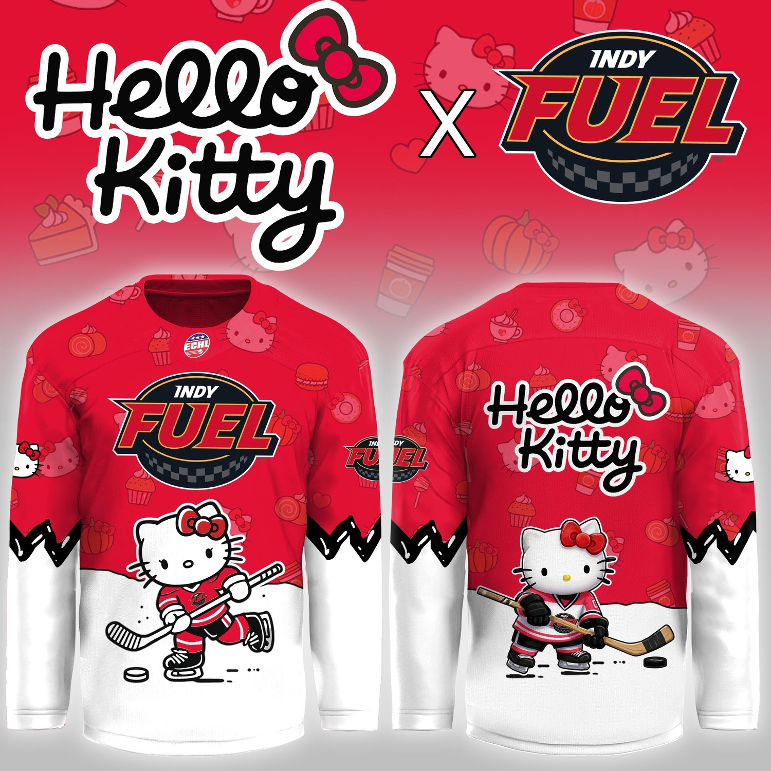 Indy Fuel x Hello Kitty Night Game Limited Hockey Jersey Indy Fuel x Hello Kitty Night Game Limited Hockey Jersey