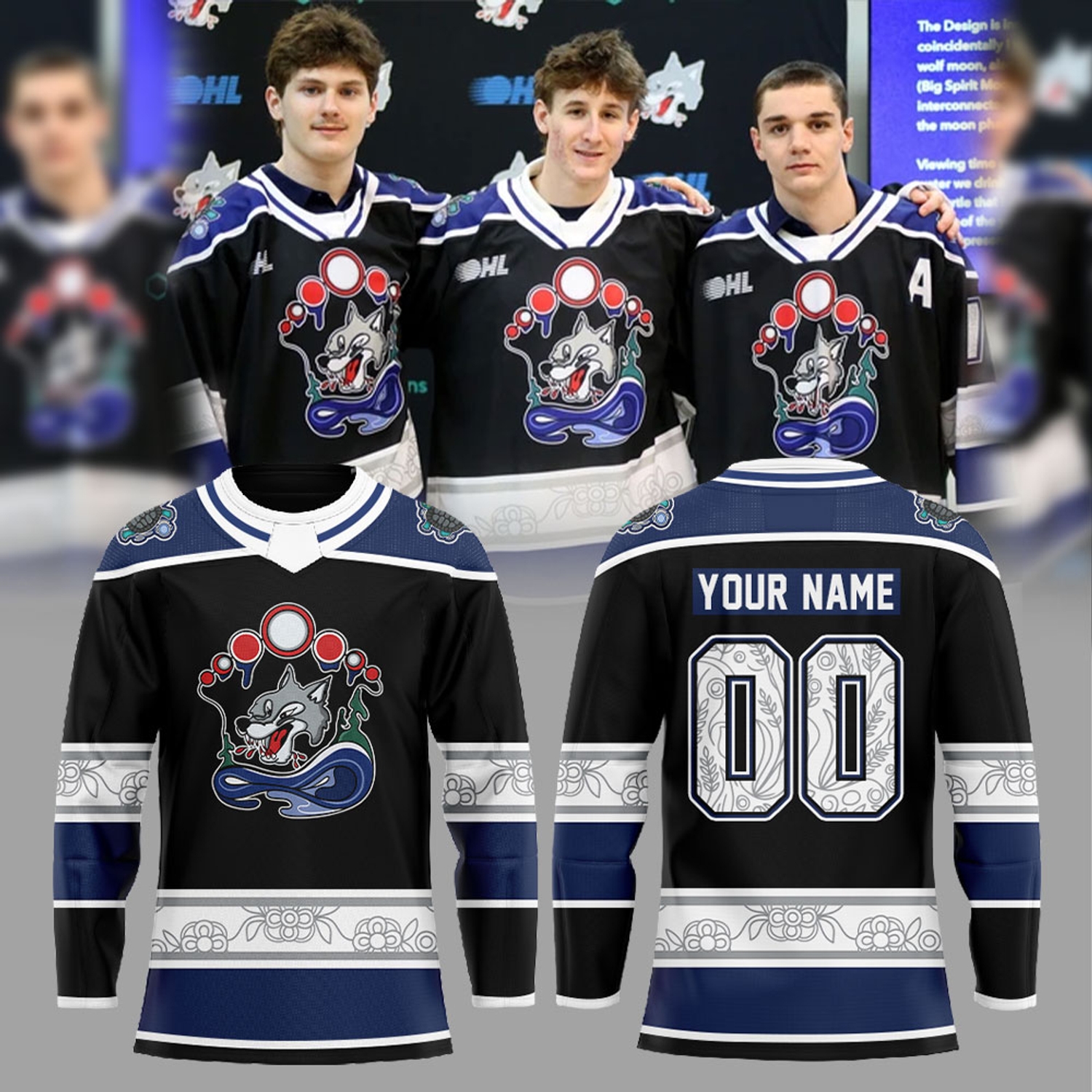 Sudbury Wolves Our 2025/26 Indigenous Hockey Jersey Custom Name, Number Sudbury Wolves Our 2025/26 Indigenous Hockey Jersey Custom Name, Number