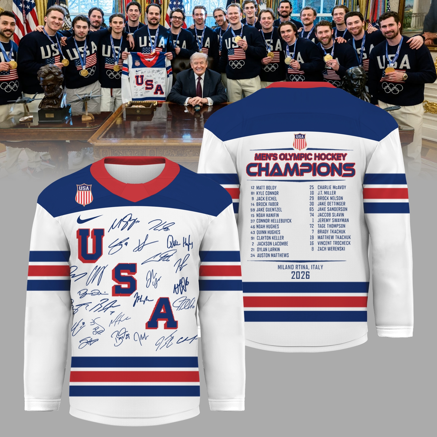 Team USA Men’s Ice Hockey 2026 Olympic Champions Premium Jersey Team USA Men’s Ice Hockey 2026 Olympic Champions Premium Jersey
