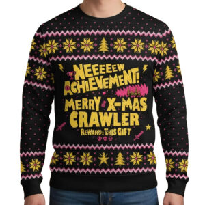 Neeeeew Achievement Merry X-mas Crawler Ugly Christmas Sweater