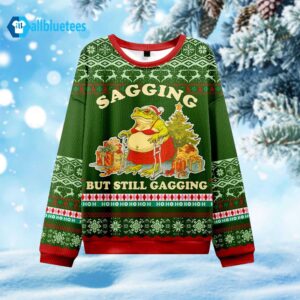 Funny Frog Sagging But Still Gagging Ugly Christmas Sweater