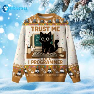 Cat Trust Me I Am A Programmer Ugly Christmas Sweater