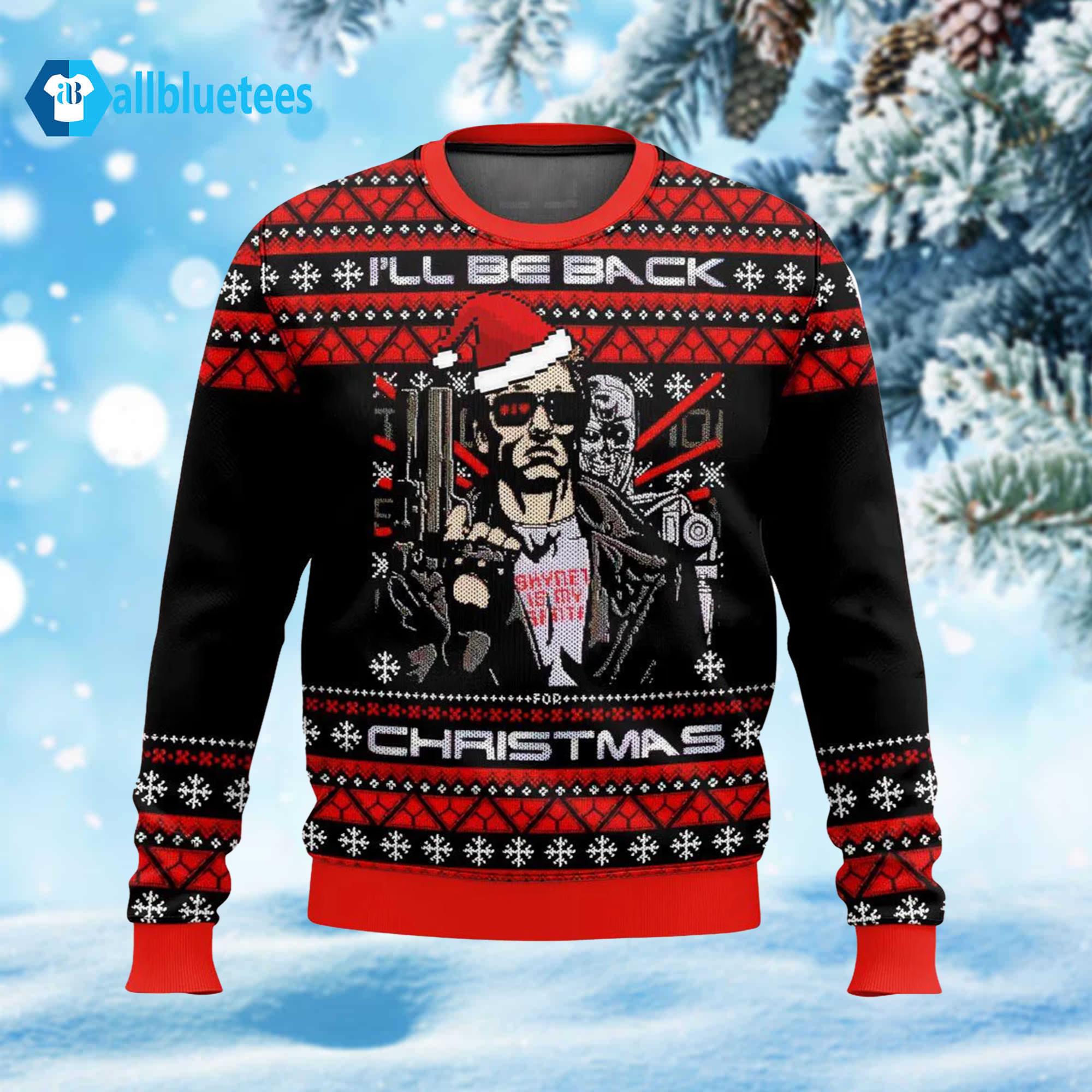 Terminator I’ll Be Back Ugly Christmas Sweater Terminator I’ll Be Back Ugly Christmas Sweater