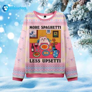 Cat More Spaghetti Less Upsetti Ugly Christmas Sweater