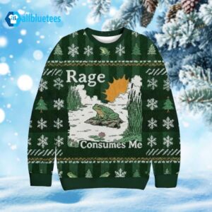 Frog Rage Consumes Me Ugly Christmas Sweater