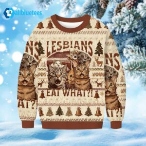 Funny Cats Lesbians Eat What Ugly Christmas Sweater
