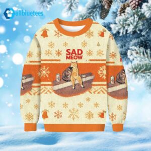 Cats Sad Meow Ugly Christmas Sweater