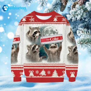 Three Raccoons Moon Diet Coke Ugly Christmas Sweater