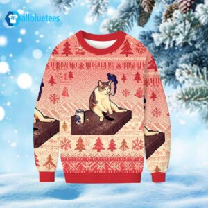 Funny Smocking Cat Ugly Christmas Sweater