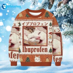 Ibuprofen Meme Cat Ugly Christmas Sweater