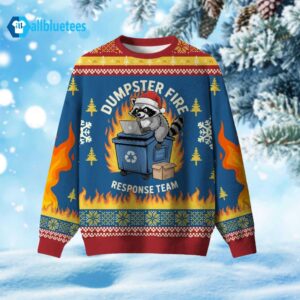Raccoon Dumpster Fire Response Team Ugly Christmas Sweater