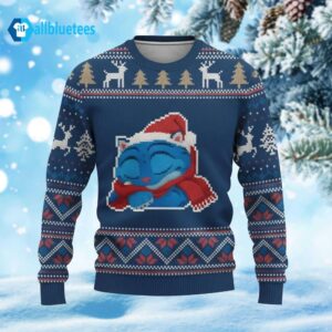 Blue Tiger Sleeping Ugly Christmas Sweater