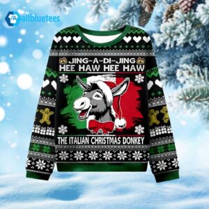 Jing-A-Di-Jing Hee Haw The Italian Donkey Christmas Ugly Sweater