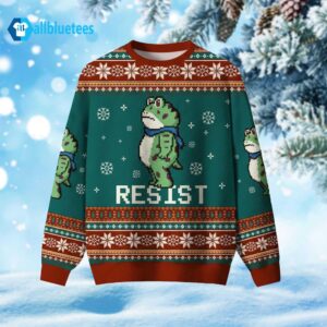 Portland Frog Resist Ugly Christmas Sweater