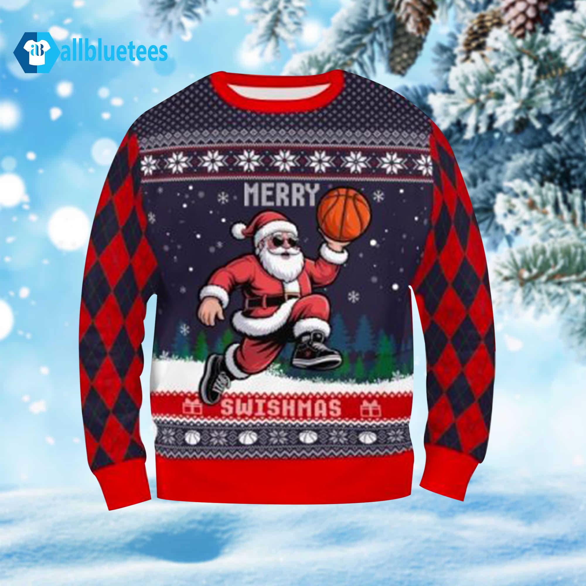 Merry Swishmas Ugly Christmas Sweater Merry Swishmas Ugly Christmas Sweater