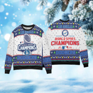 Dodgers Champions 2025 Ugly Christmas Sweater