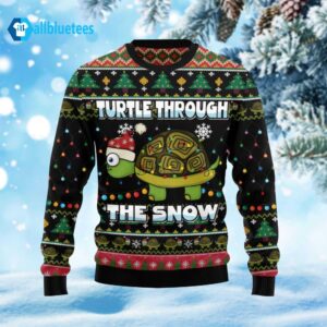 Turtle Through The Snow Ugly Christmas Sweater
