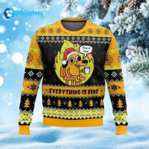 Dog This Is Fine Ugly Christmas Sweater
