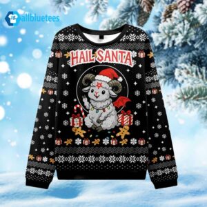 Sheep Hail Santa Ugly Christmas Sweater