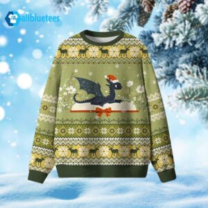 Dragon Read Book Ugly Christmas Sweater