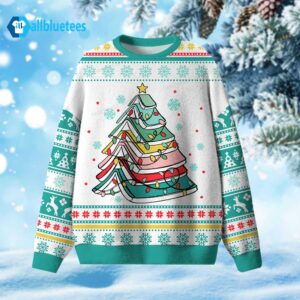 Books Christmas Tree Ugly Sweater