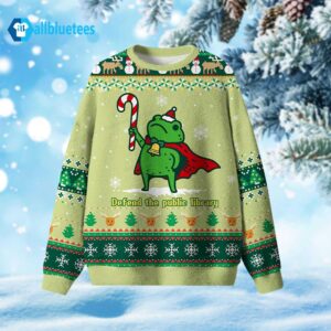 Frog Defend The Public Library Ugly Christmas Sweater