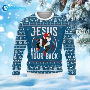 Jesus Has Your Back Ugly Christmas Sweater
