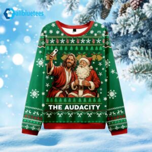 Santa Selfie The Audacity Ugly Christmas Sweater