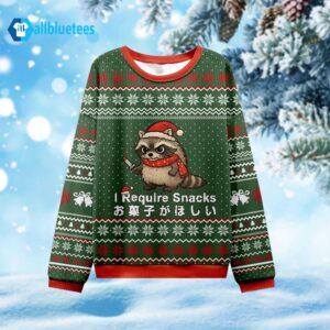 I Require Snacks Ugly Christmas Sweater