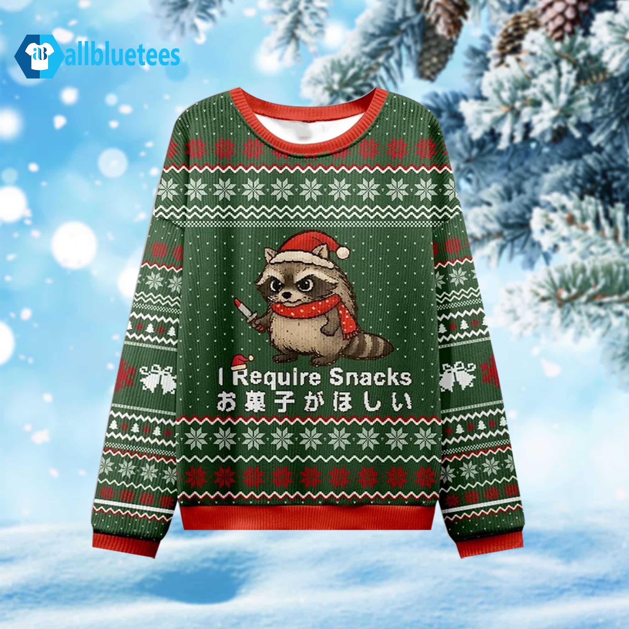 I Require Snacks Ugly Christmas Sweater I Require Snacks Ugly Christmas Sweater