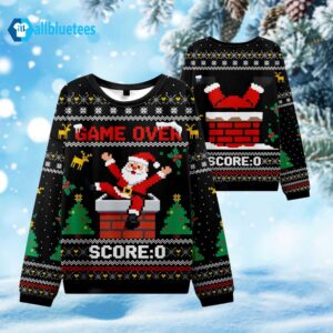 Santa Claus Game Over Score 0 Ugly Christmas Sweater