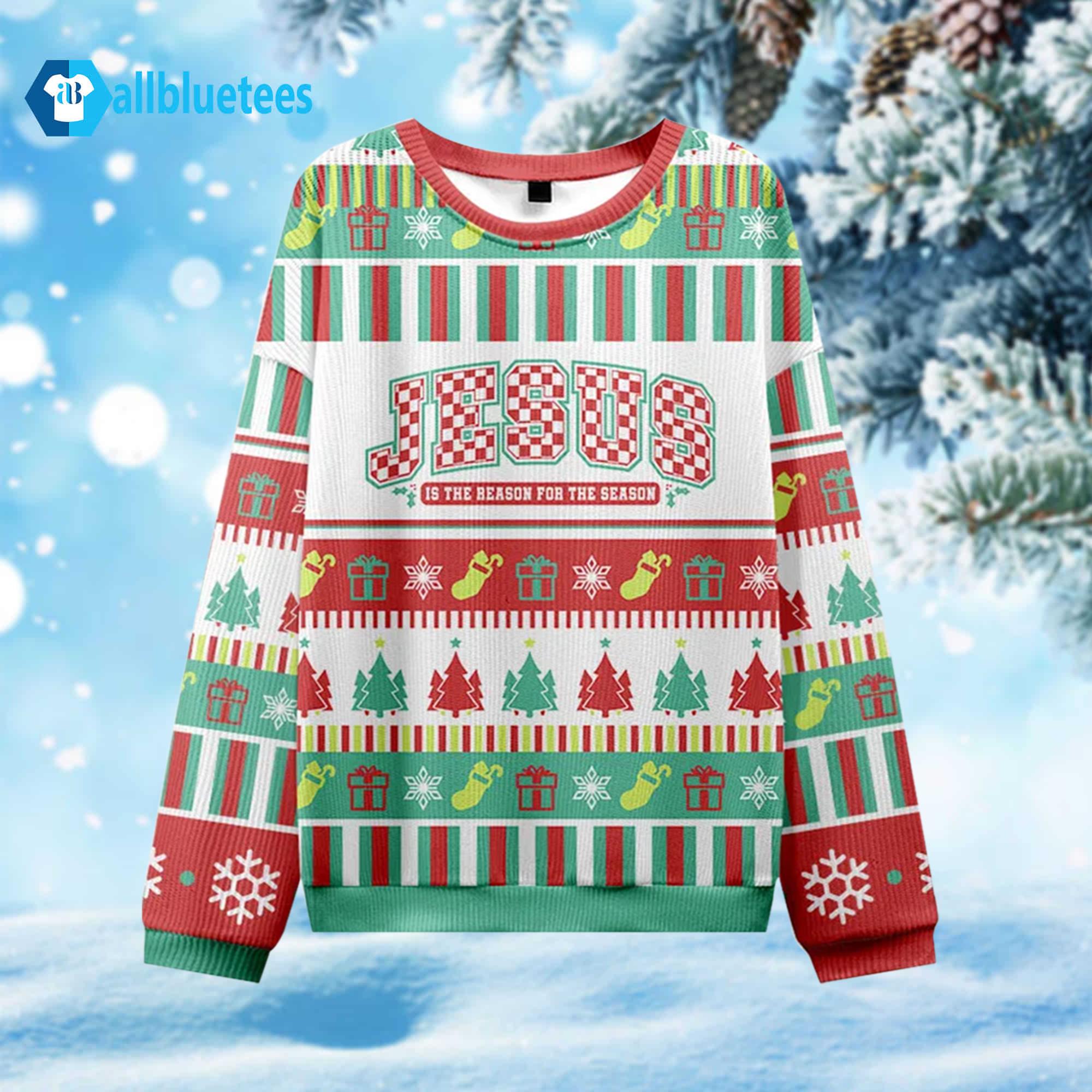 Jesus Is The Reason Ugly Christmas Sweater Jesus Is The Reason Ugly Christmas Sweater