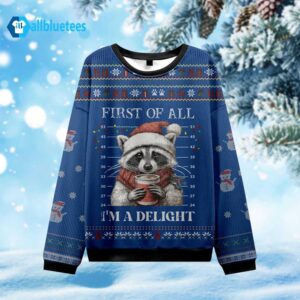 Raccoon Mugshot Ugly Christmas Sweater