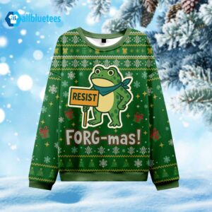 Portland Frog Frog-mas Ugly Christmas Sweater