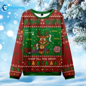 Shop Till You Drop Ugly Christmas Sweater