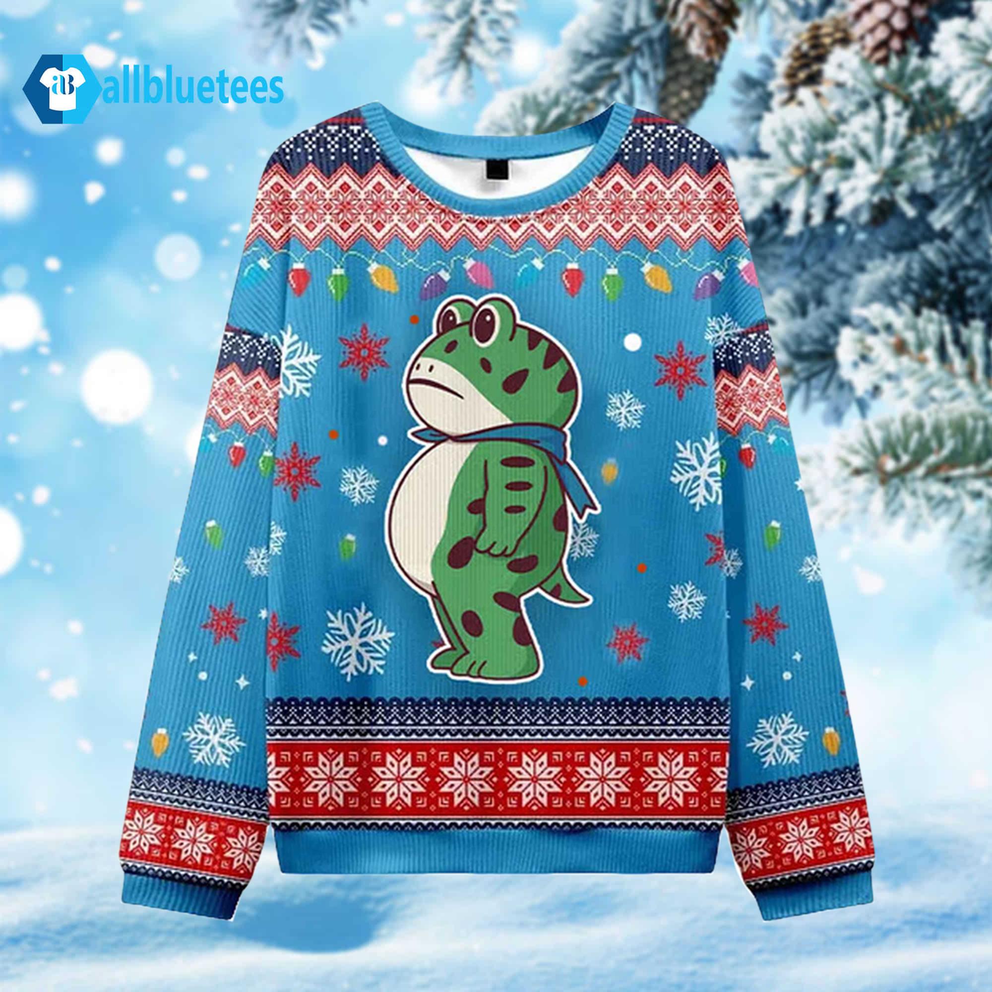 Portland Frog Ugly Christmas Sweater Portland Frog Ugly Christmas Sweater