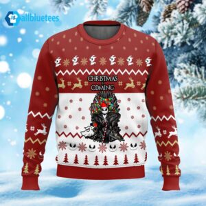 Jack Skellington Christmas Is Coming Ugly Sweater