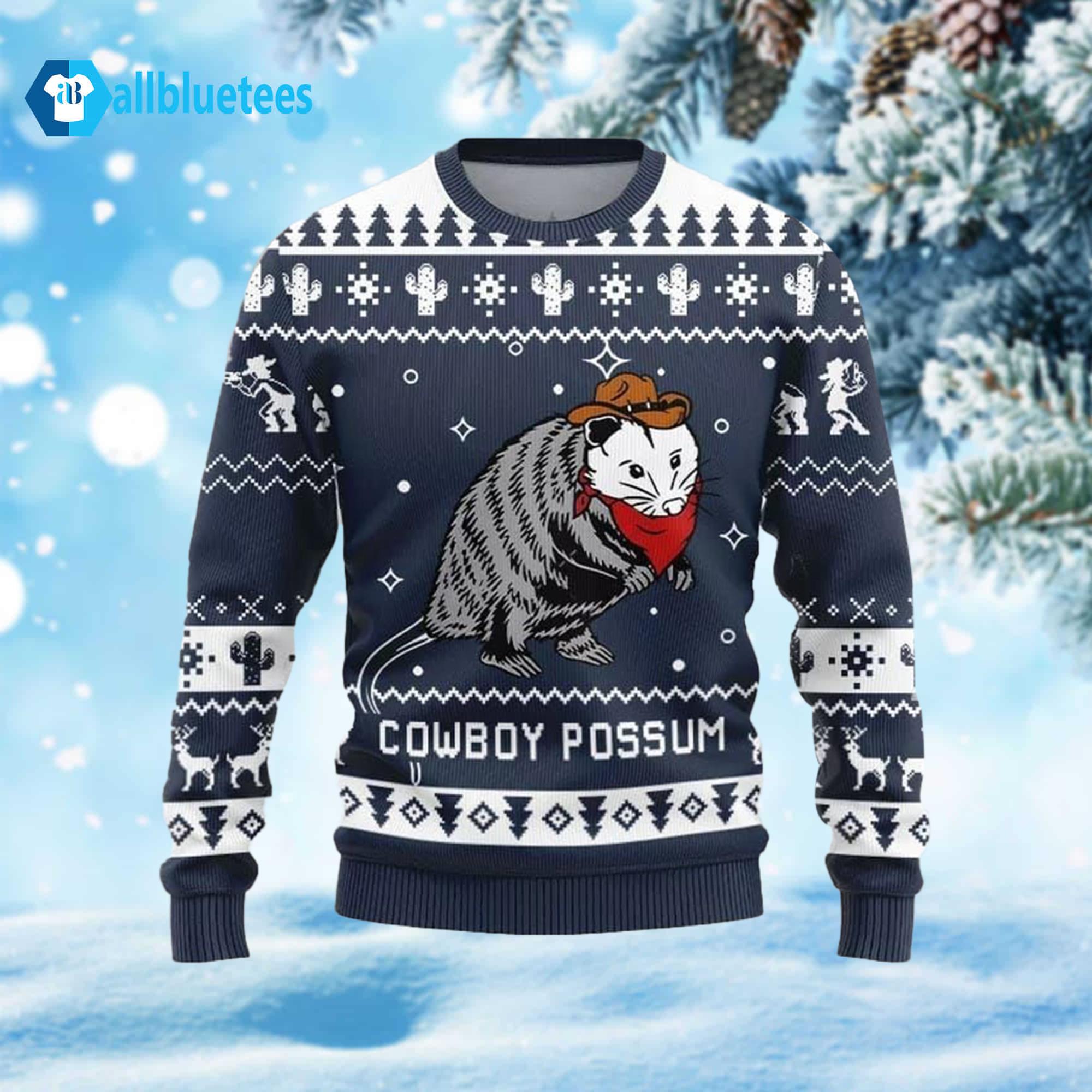 Cowboy Possum Ugly Christmas Sweater Cowboy Possum Ugly Christmas Sweater