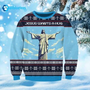 Jesus Wants A Hug Ugly Christmas Sweater
