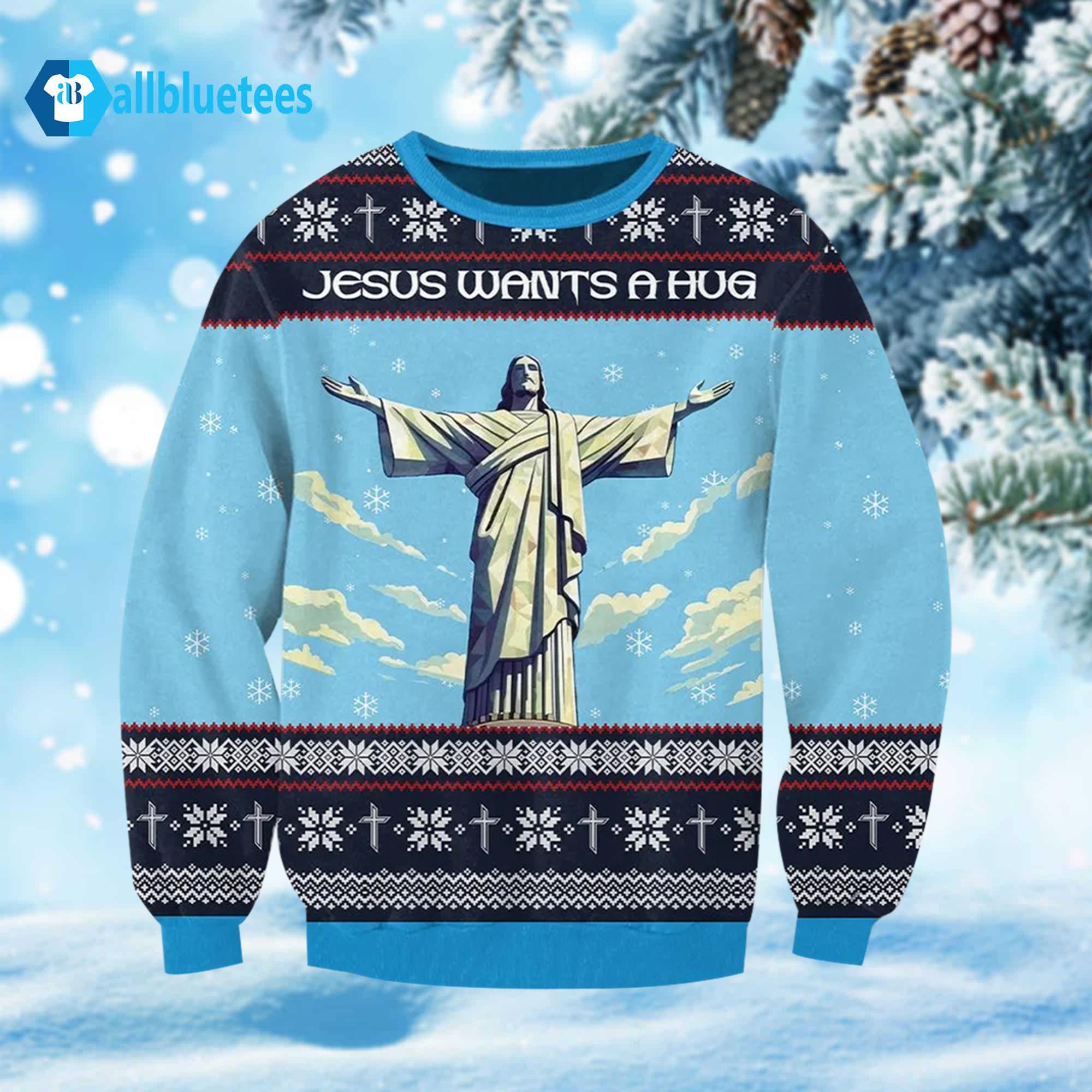 Jesus Wants A Hug Ugly Christmas Sweater Jesus Wants A Hug Ugly Christmas Sweater