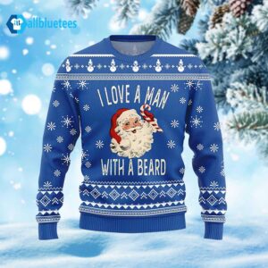 Santa I Love A Man With A Beard Ugly Christmas Sweater