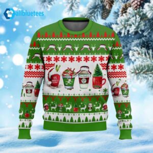 Coffee Cup Vacation Ugly Christmas Sweater
