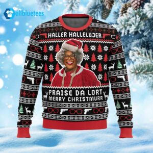 Praise The Lort Merry Christmurr Ugly Sweater