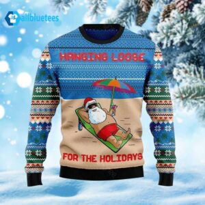 Hang Loose For The Holidays Santa Ugly Christmas Sweater