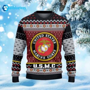 US Marine 250th Years Of Service Ugly Christmas Sweater
