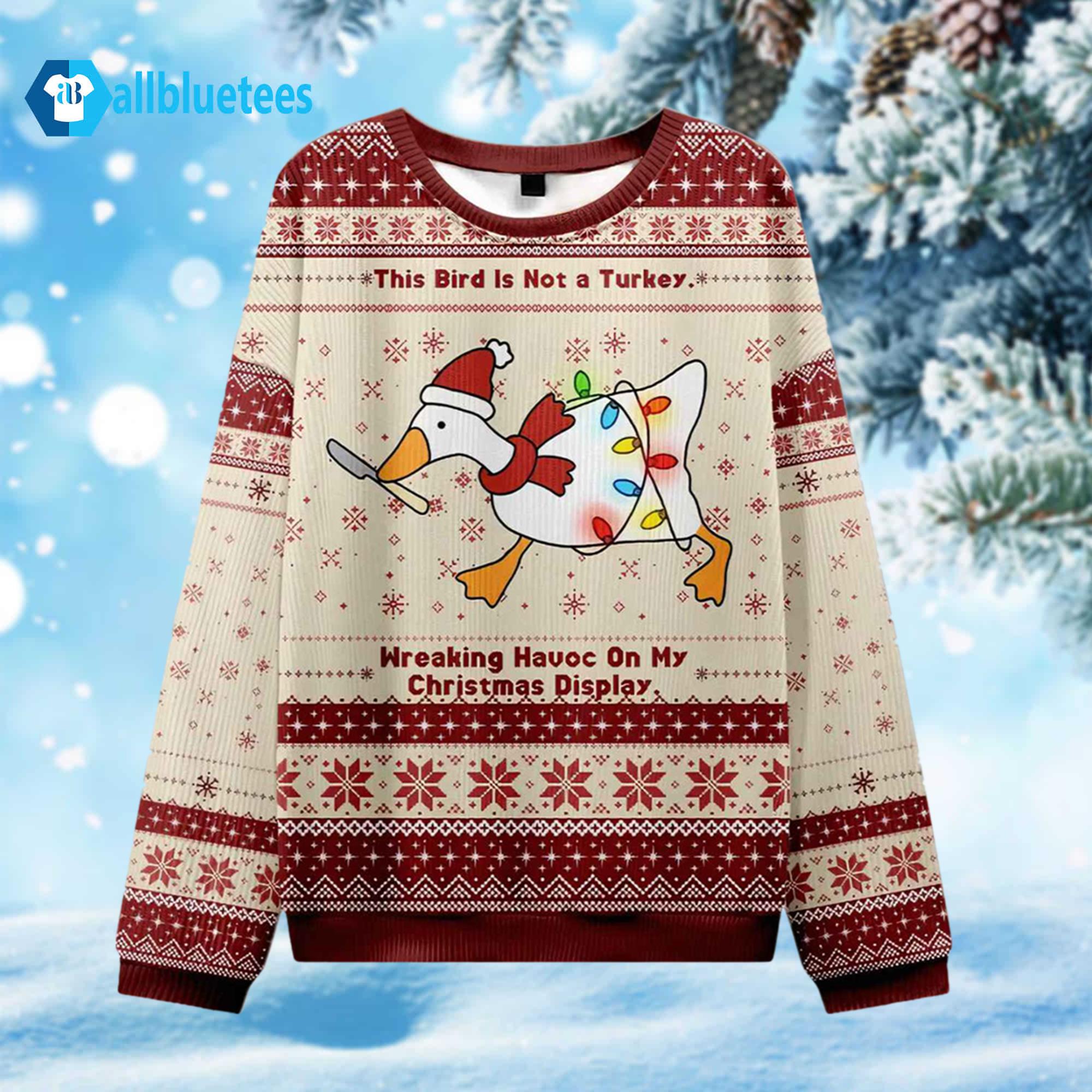 This Bird Is Not A Turkey Ugly Christmas Sweater This Bird Is Not A Turkey Ugly Christmas Sweater