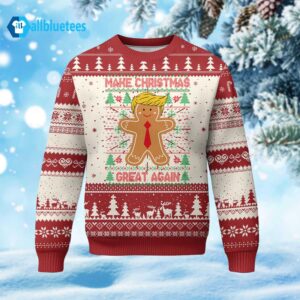 Gingerbread Trump Make Christmas Great Again Ugly Christmas Sweater