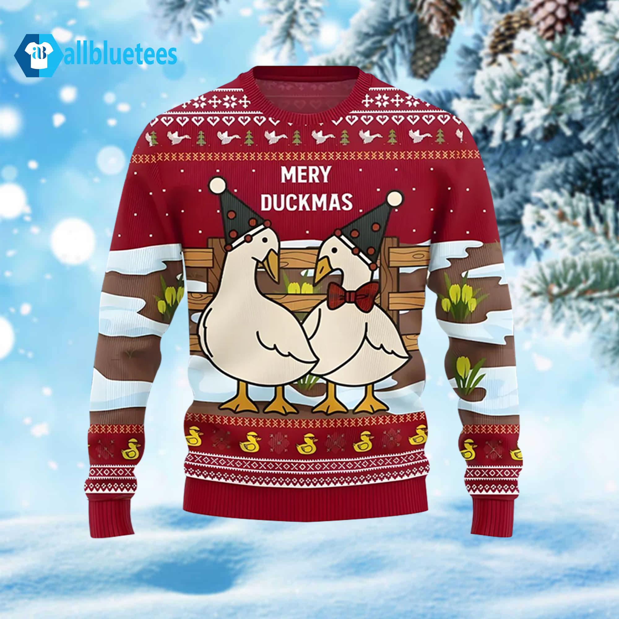 Merry Duckmas Ugly Christmas Sweater Merry Duckmas Ugly Christmas Sweater