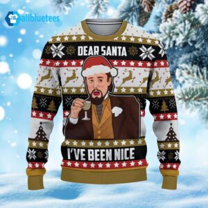 DiCaprio Dear Santa I’ve Been Nice Ugly Christmas Sweater