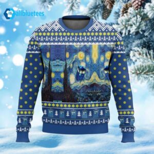 Dr Who Van Gogh Starry Night Ugly Christmas Sweater